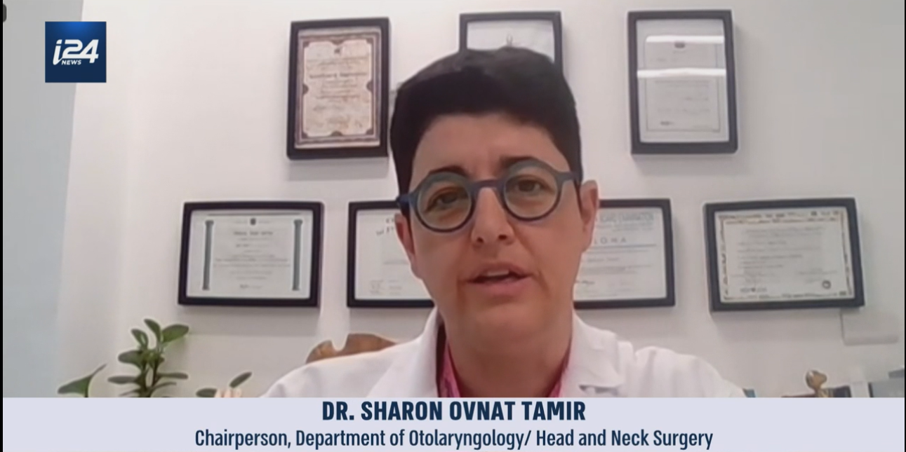 חדשות I24 -  ראיון עם ד"ר שרון אבנת תמיר בקשר למשטחי גרון בישראל עבור COVID-19